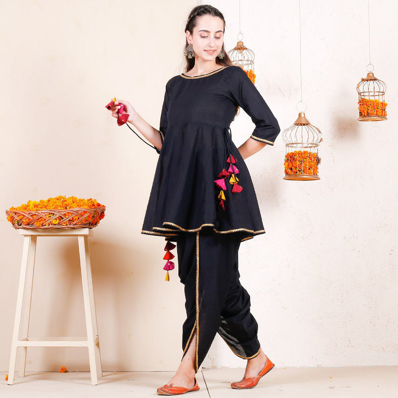 Buy Anubhutee Ethnic Motif Printed Peplum Belted Top with Pant (Set of 2)  online